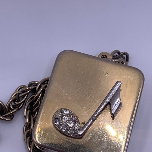 Beautiful Vintage Swiss Reuge Music Box Necklace/Charm Necklace with Music Note - Picture 8 of 9